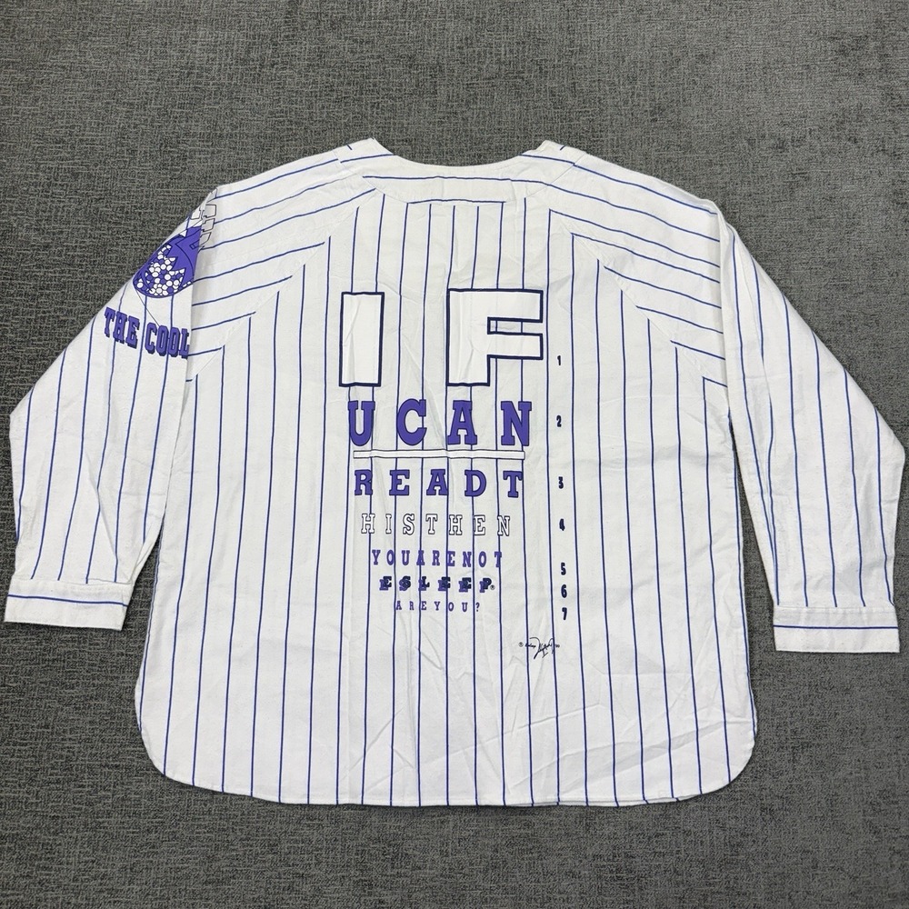 Vintage 90s Esleep Boxer Shirt Pajama‎ Top Size 1X Radio Vitamin Advertisement - Picture 7 of 10